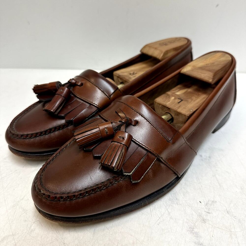 VERY GOOD Rancourt & Co. x Cole Haan Tassel Loafer Kiltie Brown Made in USA 11 D